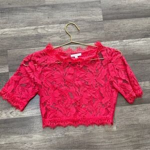 Elegant Red Lace Women Top